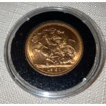 Elizabeth II 1967 full Gold Sovereign in capsule.Condition ReportVF.