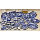 A quantity of Copeland Spode Blue and White Pottery printed with "Italian" pattern, various dates (