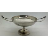 Twin handled silver dish 19cms x 11cms x cms h. London 1908, maker Wakely and Wheeler.Condition