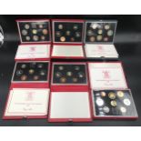 A collection of Royal Mint UK cased proof coin sets, 1984,1985,1986 x 2, 1987 and 1988.Condition