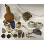 Early 20thC finds to include a pair of Chinese ginger jars, 2 x cod bottle openers, WWI tank money