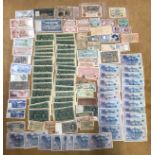 A large collection of World banknotes, mostly 20thC to include Germany, Japan, Spain, Italy, France,