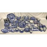 A large quantity of Spode Italian blue and white tea ware of a mixed assortment to include a tea