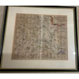 An etched map of Brecknoc by Christopher Saxton and Robert Vaughan. 27 x 32cm.Condition ReportGood