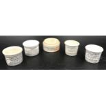 Victorian ointment pots to include 2 x Holloways Ointment pots 4cms h, 2 x Clarkes Miraculous