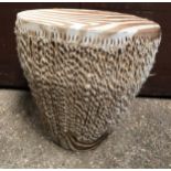 Zebra skin tribal drum. Height 44cms.Condition ReportWear in places.