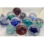 Sunderland Glassworks paperweights to include Lavendelle 1999, Celestial Blue '99 x2, Ocean Mist'99,