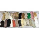 A collection of 25 vintage gloves of various colour, design and material.Condition ReportAge
