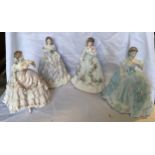 Royal Worcester collection of 4 figurines, Romance of the Victorian Era, Fairest Rose - 7300 of