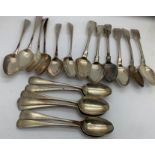 Silver hallmarked teaspoons to include 7 x London 1897 Josiah Williams & Co, 6 x London 1792 (