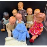 A quantity of vintage German celluloid dolls to include Ladybird and Turtle Marks 42,35-39,41, 40,