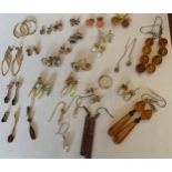 A quantity of pierced earrings and pendants to include pearl, coral etc.Condition ReportGood
