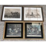 A selection of 4 framed prints to include a pair of G. Morland, The First of September, Morning