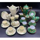 Two coffee sets, one Crown Ducal reg 9784158 "Julian", the other marked Suvesco Foreign, both