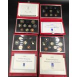 Four cased Royal Mint UK Proof coin sets: 1989, 1990, 1991 and 1992. All with certificates.Condition