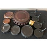 Oriental wooden stands and two hardstone stamps.Condition ReportGood condition.