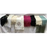 A collection of 8 shawls of various colours, design and sizes.Condition ReportStaining to light