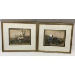 A pair of framed Victorian prints, fox hunting scenes possibly after Henry Alken. Print size 23cms x