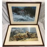 Two large framed Ltd Edition Frank. C. McCarthy signed prints, in The land of The Winter Hawk 118/