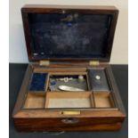 A 19thC rosewood jewellery box with lift out tray together with hallmarked silver jewellery etc.