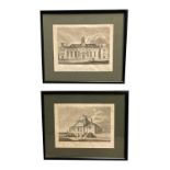 TWO 20TH CENTURY FRAMED PRINTS "ROYAL CHARTER SCHOOL CLONTARF" AND "DINING HALL FOUNDLING HOSPITAL",