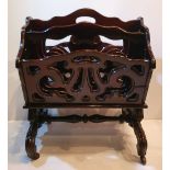 A GOOD QUALITY 19TH CENTURY ROSEWOOD GOTHIC STYLE CANTEBURY, 54.1cm (H) x 47cm (W) x 41.3cm (D)