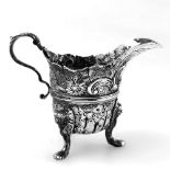 AN ANTIQUE IRISH SILVER CREAM JUG / MILK JUG, Dublin made, Ireland, circa 1750, Weight – 158g / 5.