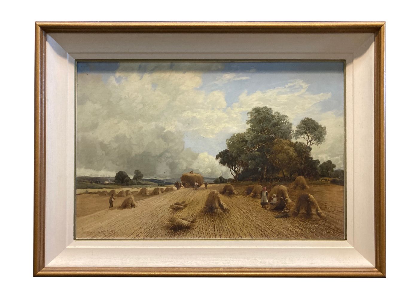 WILLIAM MANNERS, (1860 - 1930) "A HAY GATHERING SCENE", oil on canvas, signed and dated 1897 lower