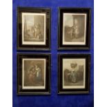 A SET OF FOUR "CRIES OF LONDON" FRAMED PRINTS, various artists, includes titles; (1) "Round & Sound,