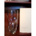 TWO GALWAY CRYSTAL VASES, (i) 12 inches approx. tall with box, (ii) 10 inches tall approx. with box