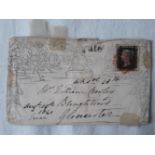 A MIXED STAMP LOT: G.B., An 1840 1d Mulready envelope (Stereo A145) uprated with a 1d black, NL,