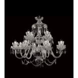 AN IRISH CRYSTAL CHANDELIER, possibly Waterford