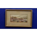 EARLY 20TH CENTURY, IRISH SCHOOL, "LANDSCAPE WITH FIR IN BLOOM", watercolour, signed lower right