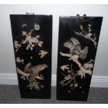A RARE EARLY 20TH CENTURY PAIR OF JAPANESE ‘SHIMAYAMA’ PANELS, each with images of birds on trees,