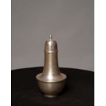 AN EARLY 20TH CENTURY SILVER SUGAR CASTER, marked Birmingham 1913, Maker's J G Ltd, 7in tall approx