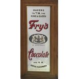 A VINTAGE FRY’S CHOCOLATE ADVERTISING MIRROR, 83.2cm (H) x 36.8cm (W) approx.