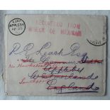 A STAMP LOT: South Africa, 1900 envelope and m.s. letter, stamp missing, with cachet ‘Recovered From