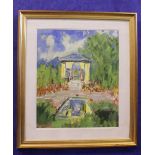 MARIE CARROLL, "THE BANDSTAND, PHEONIX PARK", oil on card, signed lower left, 23" x 28" approx