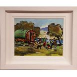 PATRICK MURPHY, THE CAMP, oil on board, signed lower right, inscribed verso with title and signed