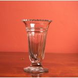 TWO EARLY 19TH CENTURY IRISH SORBET GLASSES WITH FACETED RIMS, 11cm high