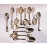 A SET OF 12 SILVER SPOONS, London, maker mark CB &? (Possibly CB&S for Charles Boyton & Son Ltd),