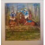 A. WHELAN, “HORSE RACE”, oil on canvas, signed lower right, 27 x 31 inches frame, 23 x 19 inches