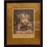 A 19TH CENTURY FRAMED PRINT, 'CICILLIA', lower left 'Le Clere Pinxit', 9" x 7.5" approx plate, 17" x