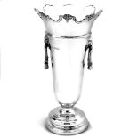 A STERLING SILVER FLOWER VASE, London made, 1923 by Hawksworth and Eyre, Weight - 860g / 27.64oz,