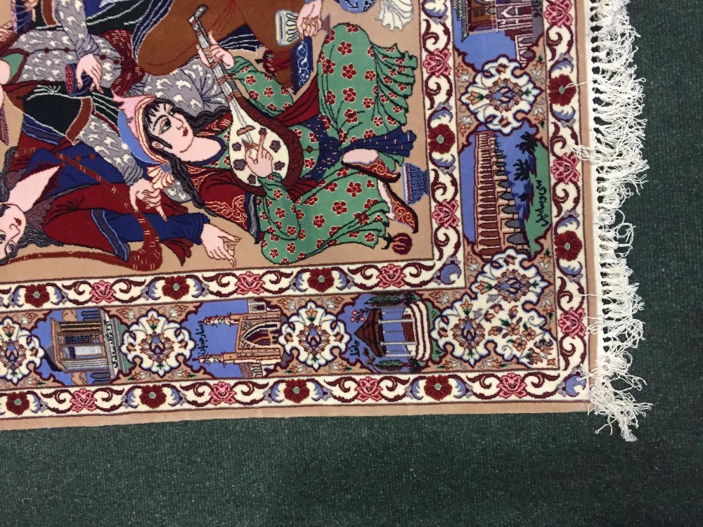 A VERY FINE PERSIAN ESFEHAN RUG, Iran, hand woven, commissioned b - Image 4 of 4