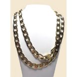 A 9CT SOLID GOLD VINTAGE CURB LINK CHAIN NECKLACE, unisex, stampe