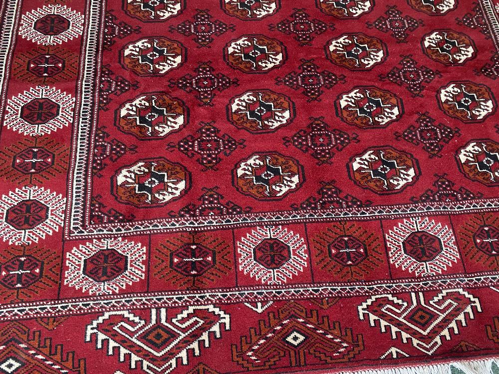 A PERSIAN TURKMAN RUG, Iran, hand woven on a hand loom, featuring - Image 3 of 3