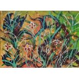 ANNE QUIRKE CAHILL (IRISH) WILD MEADOW, acrylic on canvas, signed