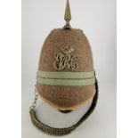 A RARE VICTORIAN MILITARY HELMET FROM THE ETON RIFLES, includes t