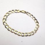 A 9CT YELLOW GOLD CURB LINK BRACELET, unisex, fully hallmarked, a